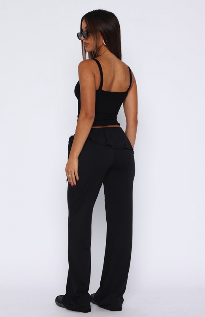 Women's White Fox Take Your Time Pants Black | YAFW-06247