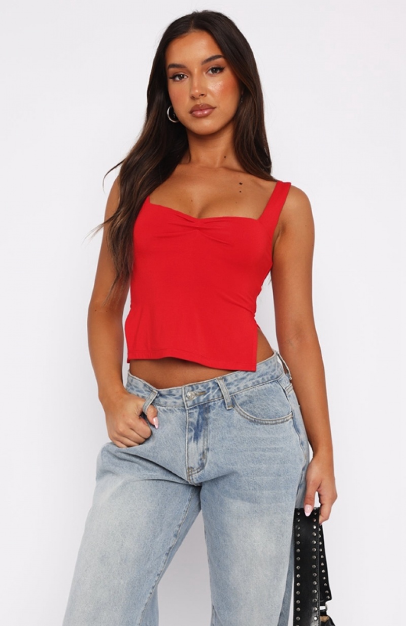 Women's White Fox Taking Off Tops Red | PDGQ-24689