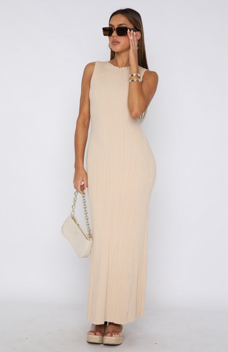 Women's White Fox Tami Maxi Dress Cream | VYMQ-47862