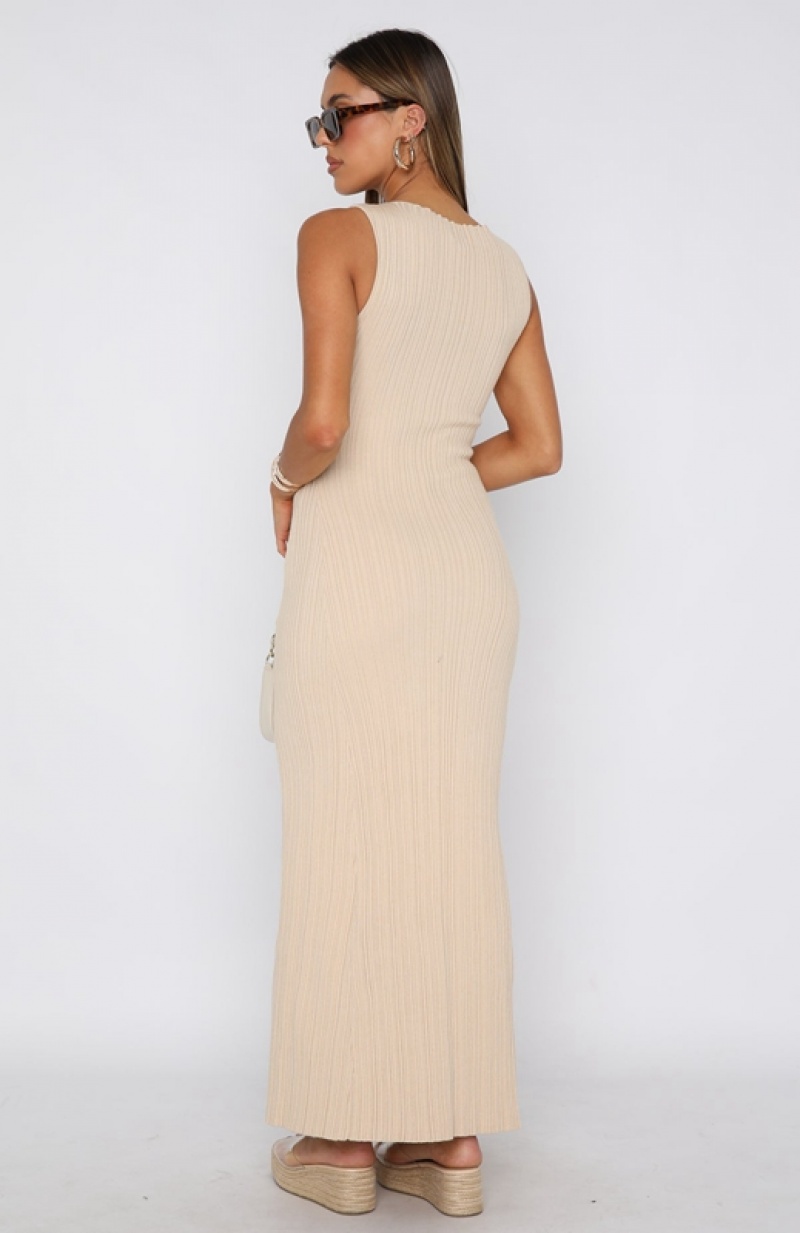 Women's White Fox Tami Maxi Dress Cream | VYMQ-47862