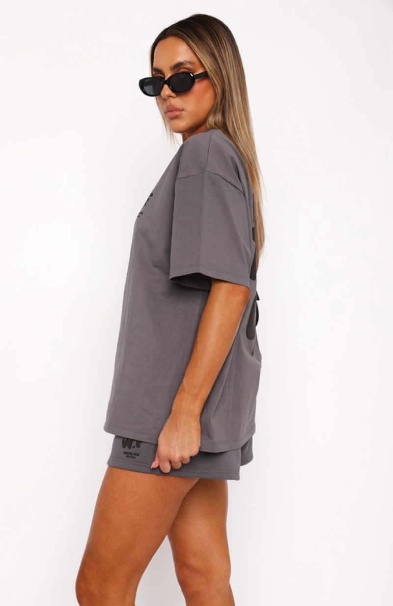 Women's White Fox The New Standard Oversized T Shirts Grey | RLMO-87931