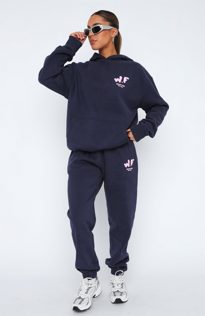 Women's White Fox The New Standard Sweatpants Navy | VJLX-40831