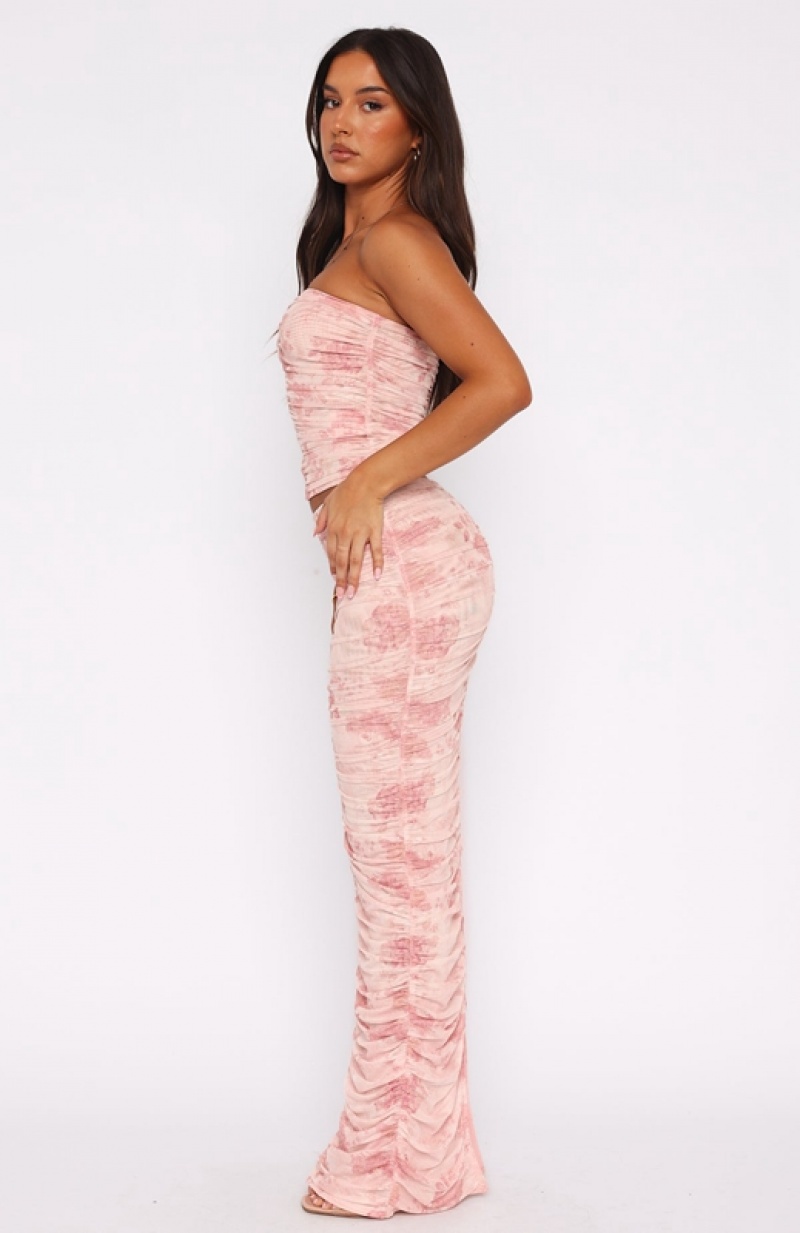 Women's White Fox True To Self Maxi Skirts Pink | ULXP-18459