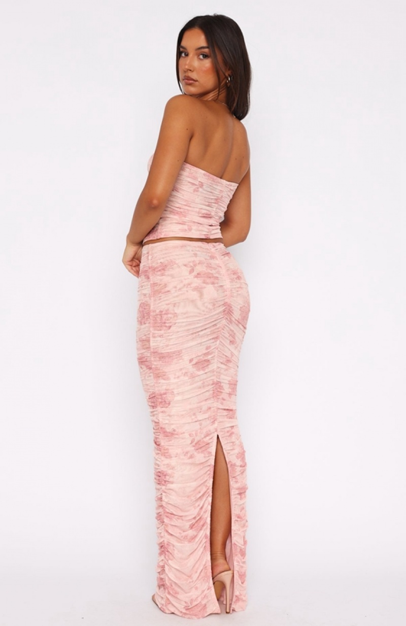 Women's White Fox True To Self Maxi Skirts Pink | ULXP-18459