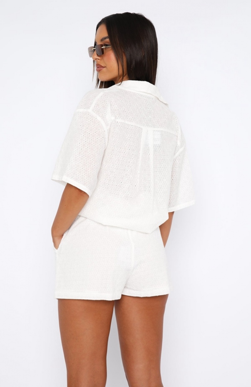 Women's White Fox Trying To Impress Shorts White | RBVL-42361