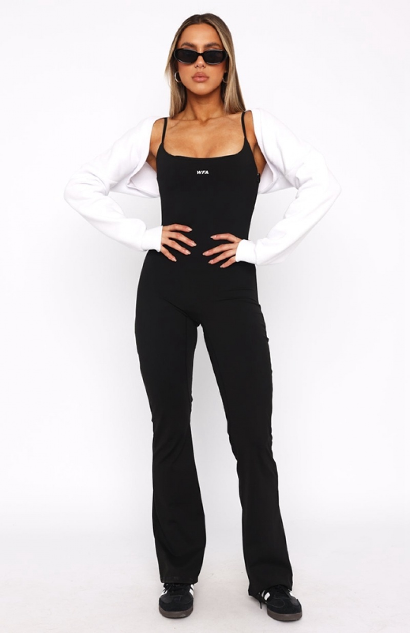 Women's White Fox Walk It Talk It Jumpsuit Black | KUHI-19623