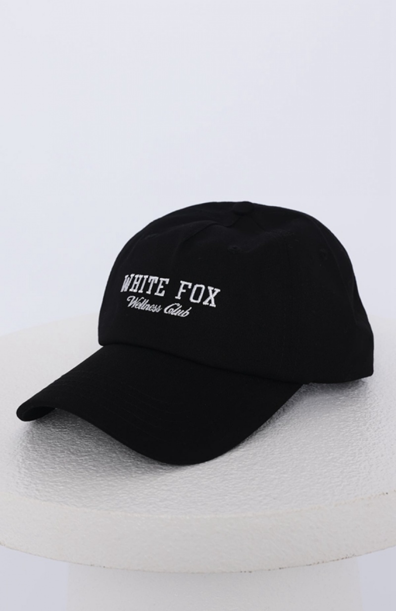 Women's White Fox Wellness Club Hats Black | KIHE-04753