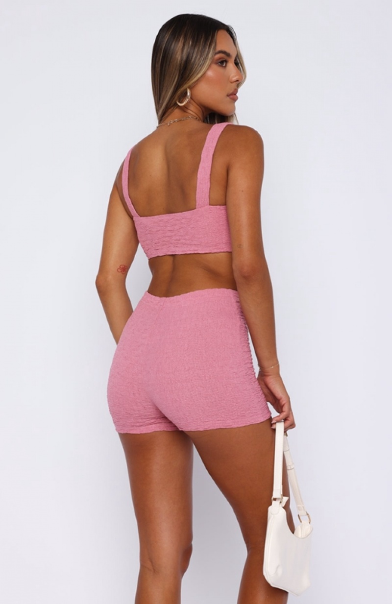 Women's White Fox What's Been Going On Booty Shorts Pink | LPRQ-84921