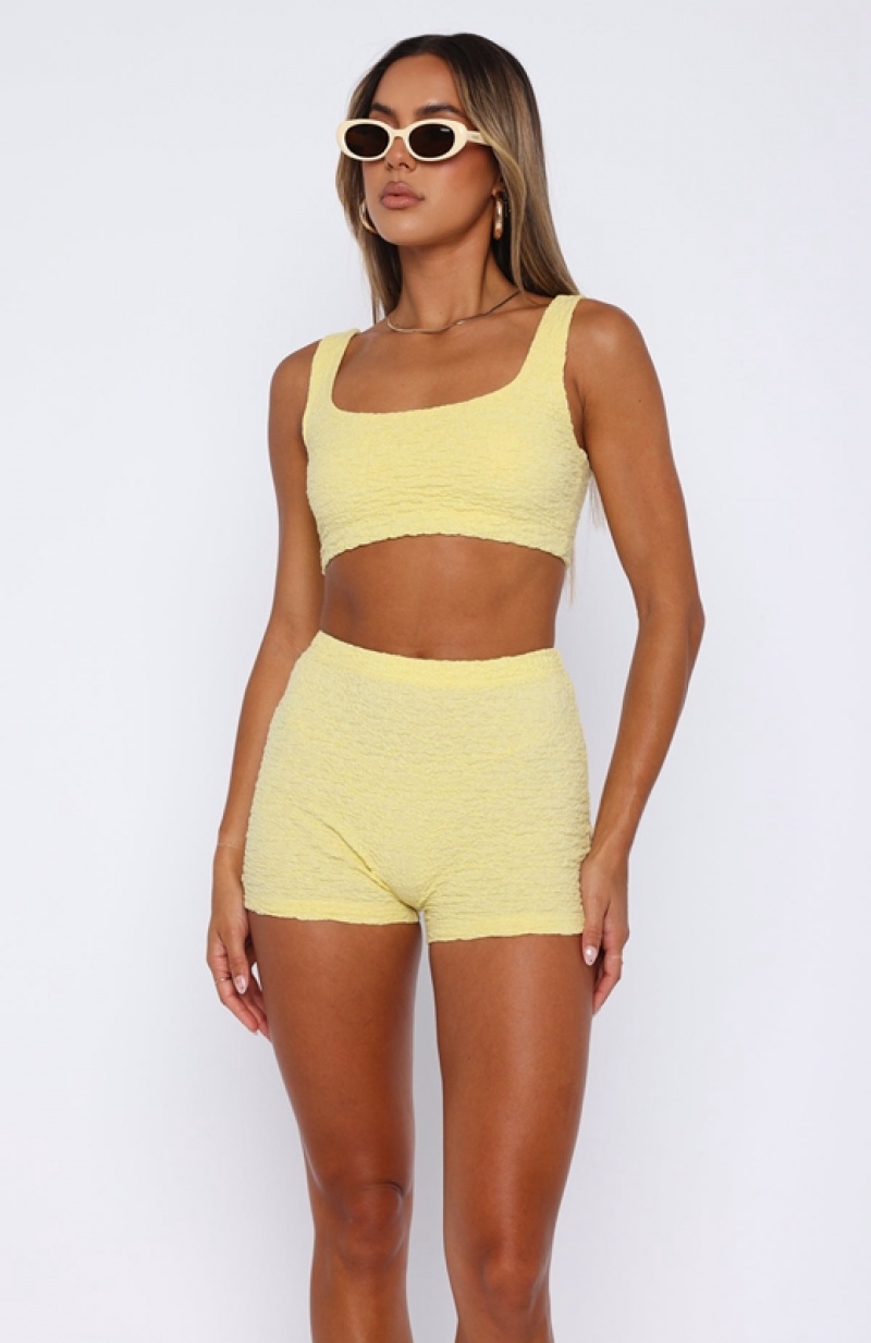 Women's White Fox What's Been Going On Booty Shorts Lemon | NPCL-57329